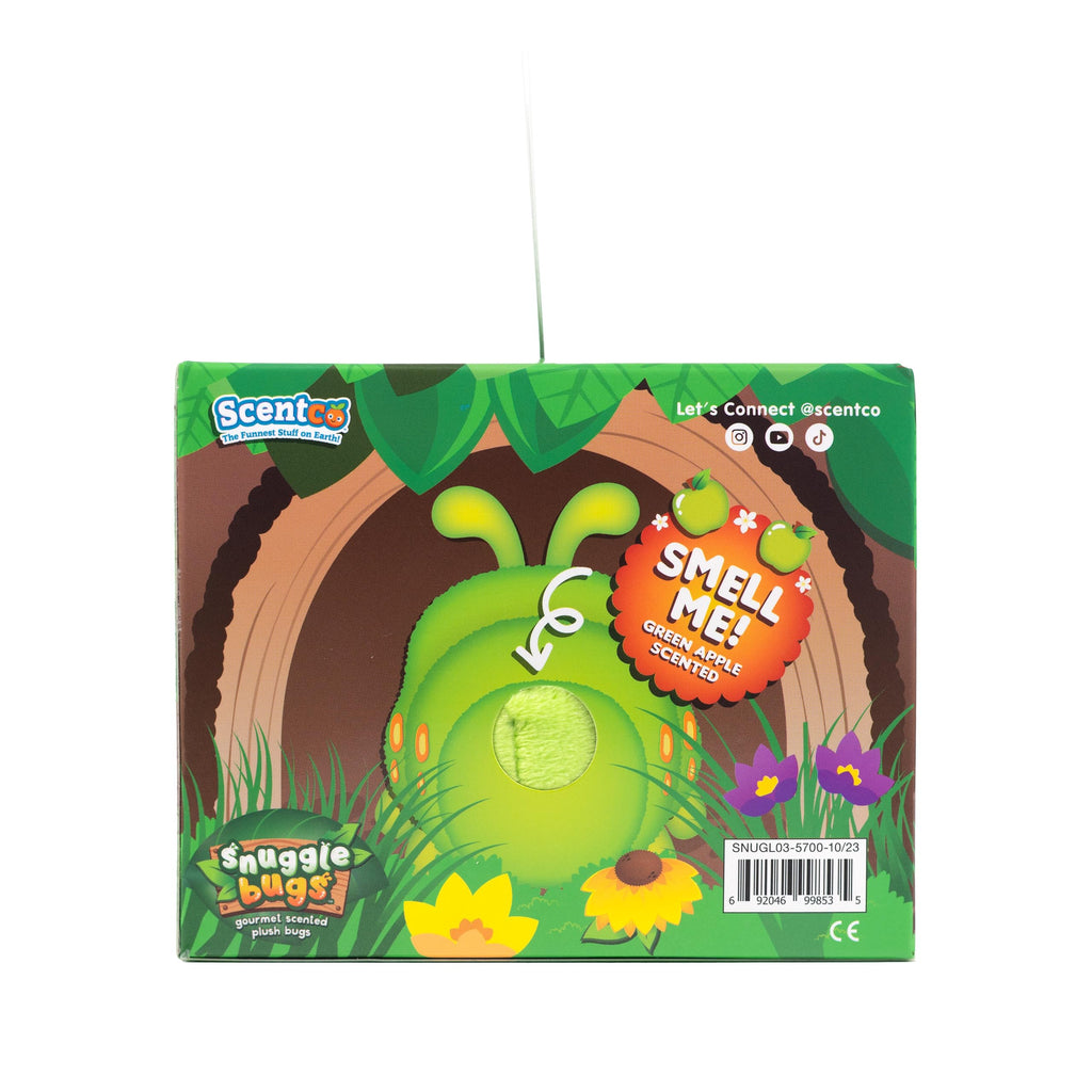 Scentco Snuggle Bugs Caterpillar – Green Apple Scented Plush Toy for Kids, Aromatherapy Gift