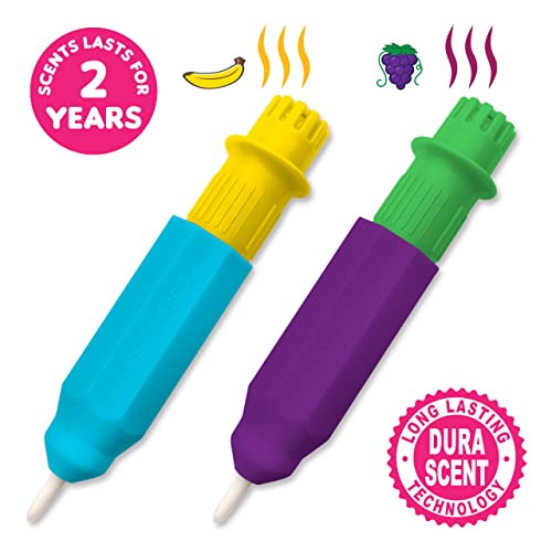 Scentco Water Magic Activity Books – Reusable Water Reveal with Scented Pens (Grape Kingdom & Construction)