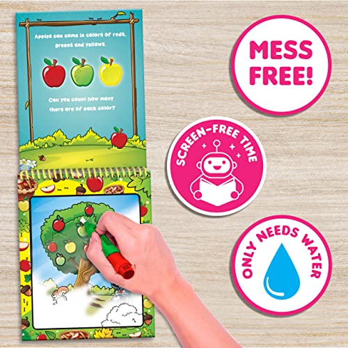 Scentco Water Magic Reusable Activity Books – Scented Water Brushes, No-Mess Coloring for Kids (Forest Friends & Ocean Friends)