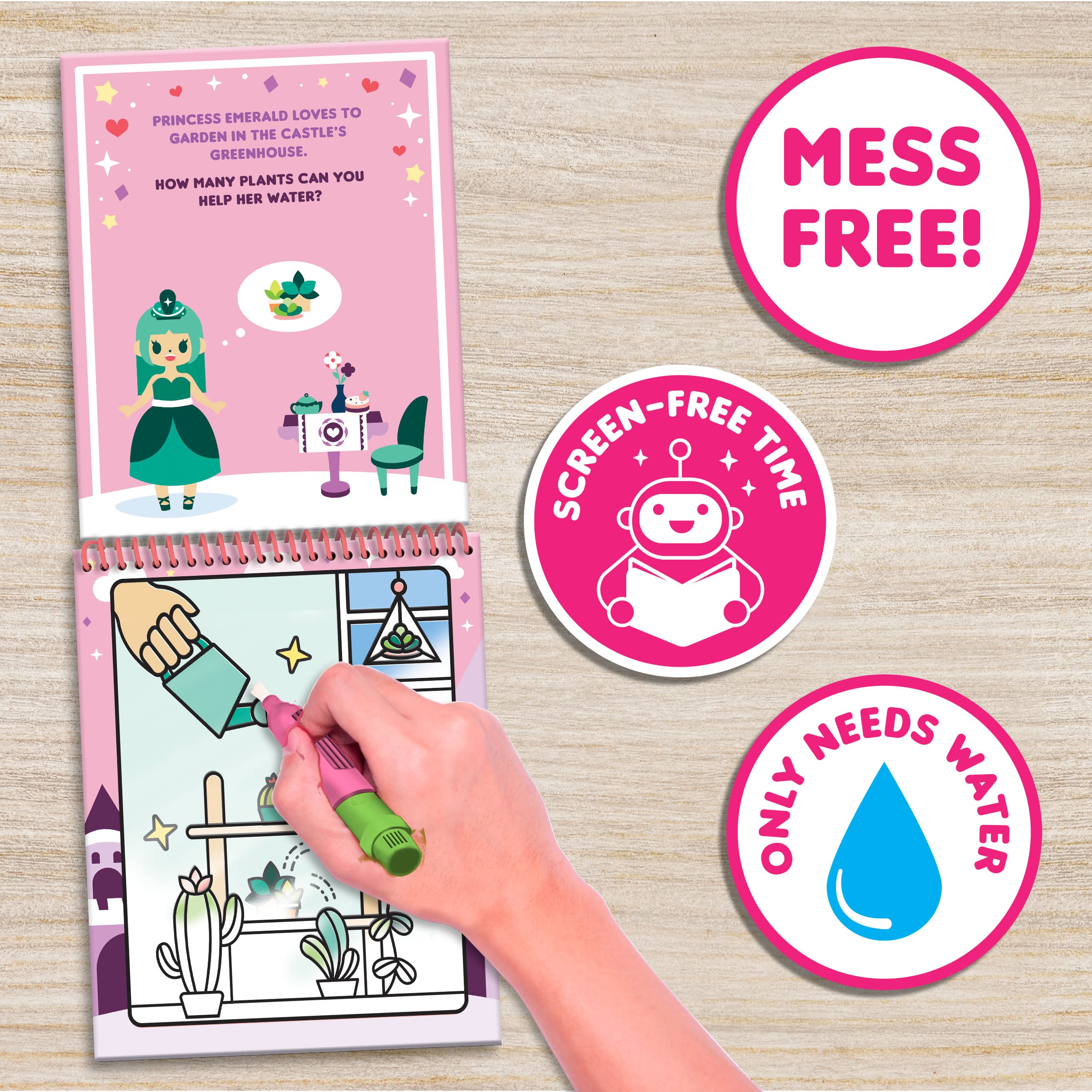 Scentco Water Magic Reusable Activity Books – Unicorn & Castle and Pet Paradise – No-Mess Scented Water Reveal Coloring