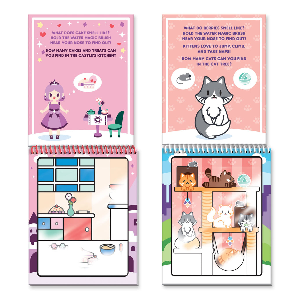 Scentco Water Magic Reusable Activity Books – Unicorn & Castle and Pet Paradise – No-Mess Scented Water Reveal Coloring
