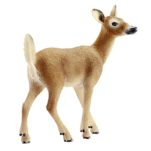 Schleich 14710 White-Tailed Doe Toy Figure – Hand-Painted Plastic Wildlife Figurine