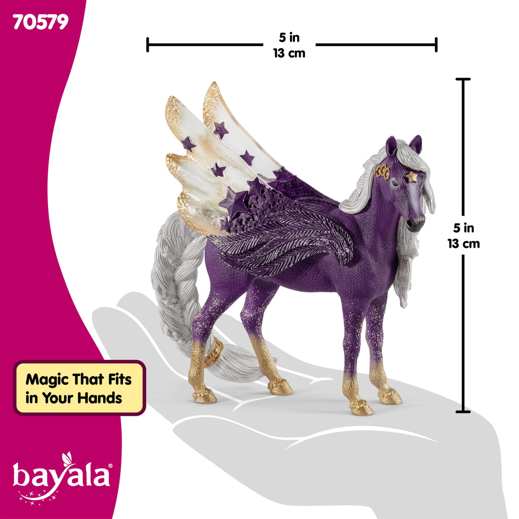 Schleich Bayala 7-inch Star Pegasus Figurine - Magical Winged Horse with Glitter Body & Starry Wings - Fantasy Collectible for Kids Ages 5+