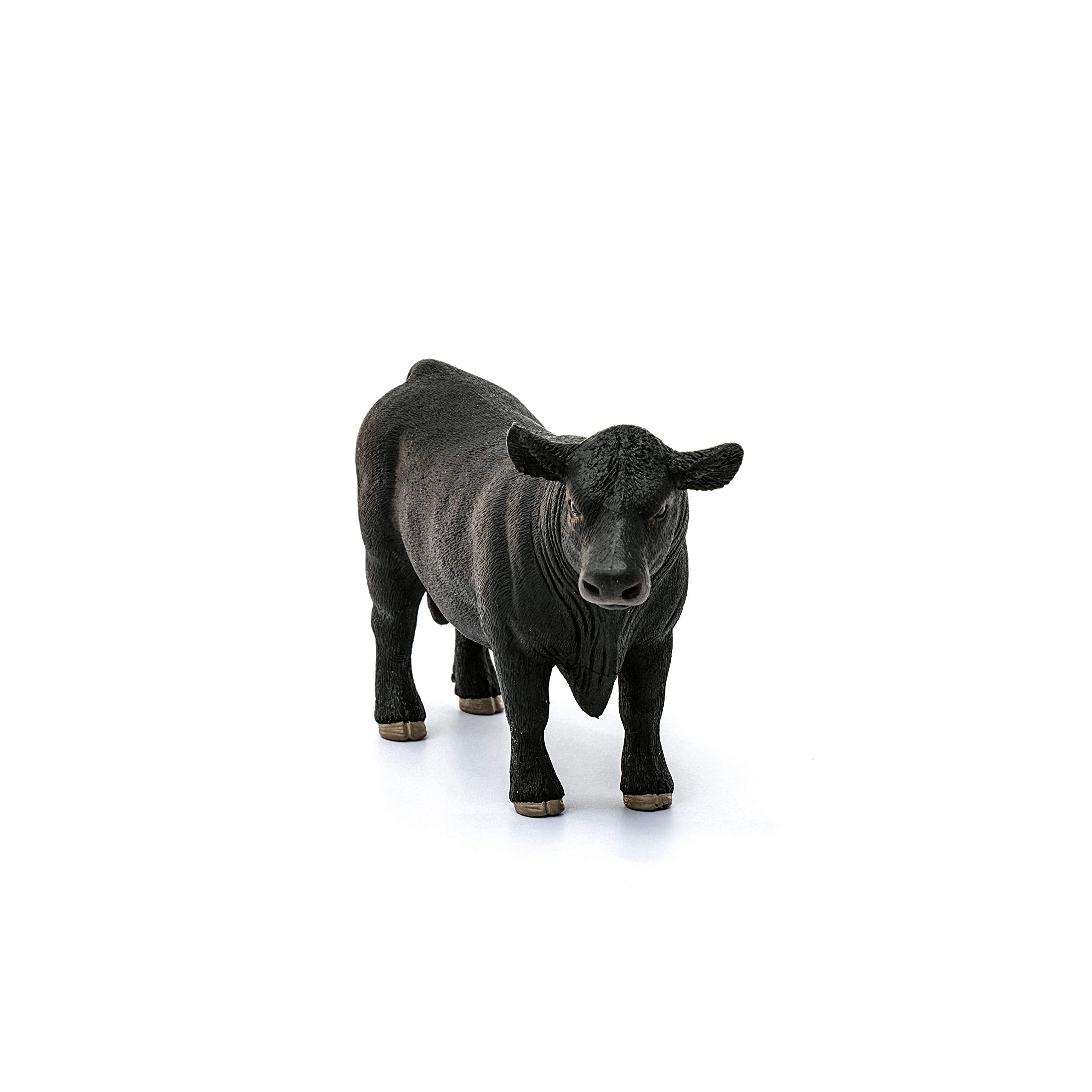 Schleich Black Angus Bull Toy Figure - Realistic Farm Animal for Kids Ages 3-8