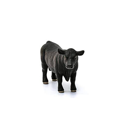 Schleich Black Angus Bull Toy Figure - Realistic Farm Animal for Kids Ages 3-8