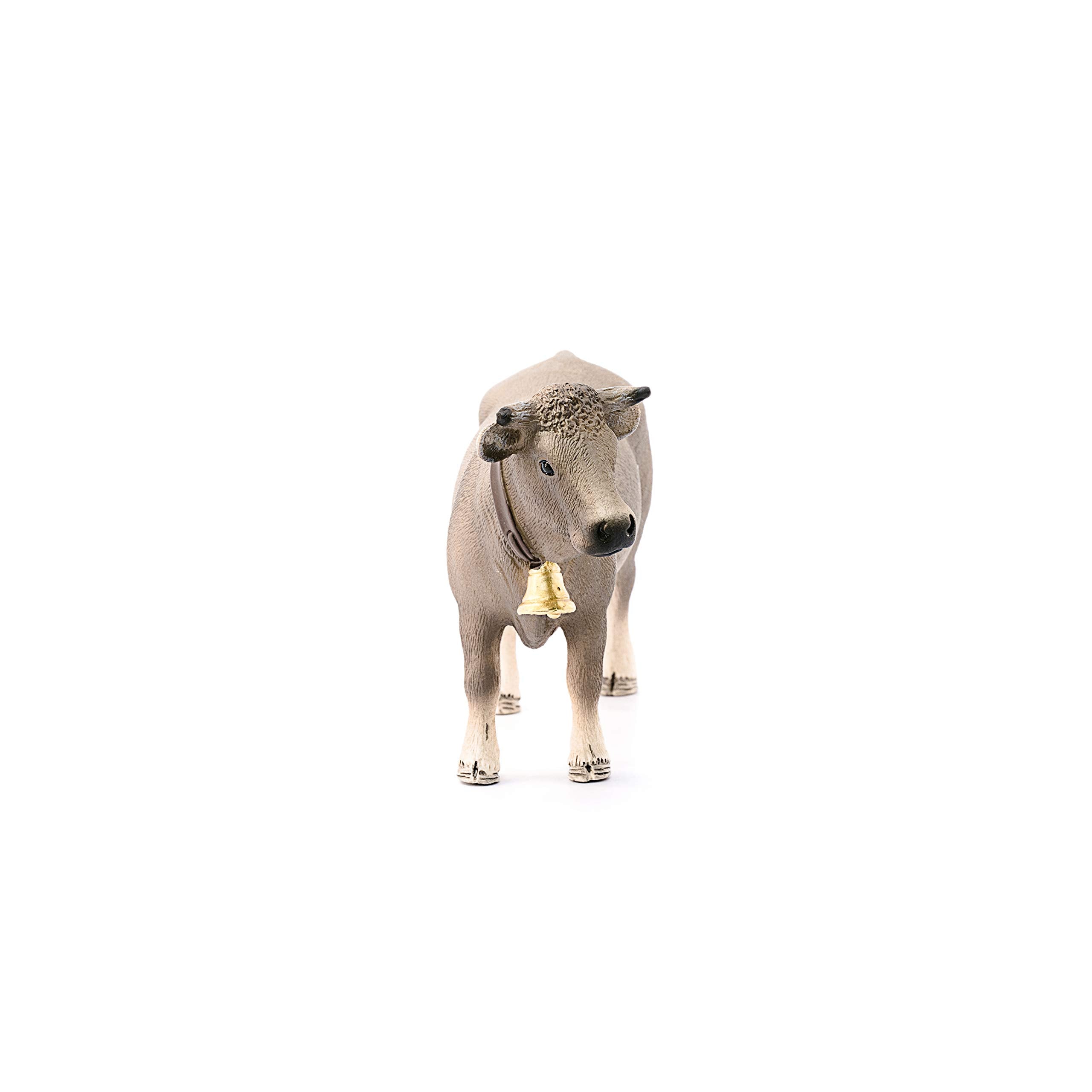 Schleich Braunvieh Cow Figurine - Hand Painted Farm Animal Toy for Kids Ages 3+