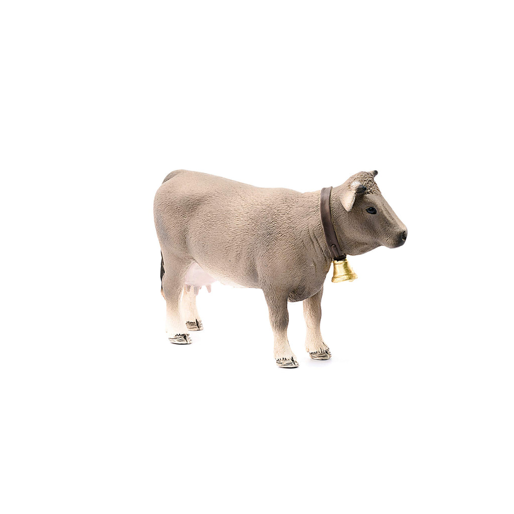 Schleich Braunvieh Cow Figurine - Hand Painted Farm Animal Toy for Kids Ages 3+