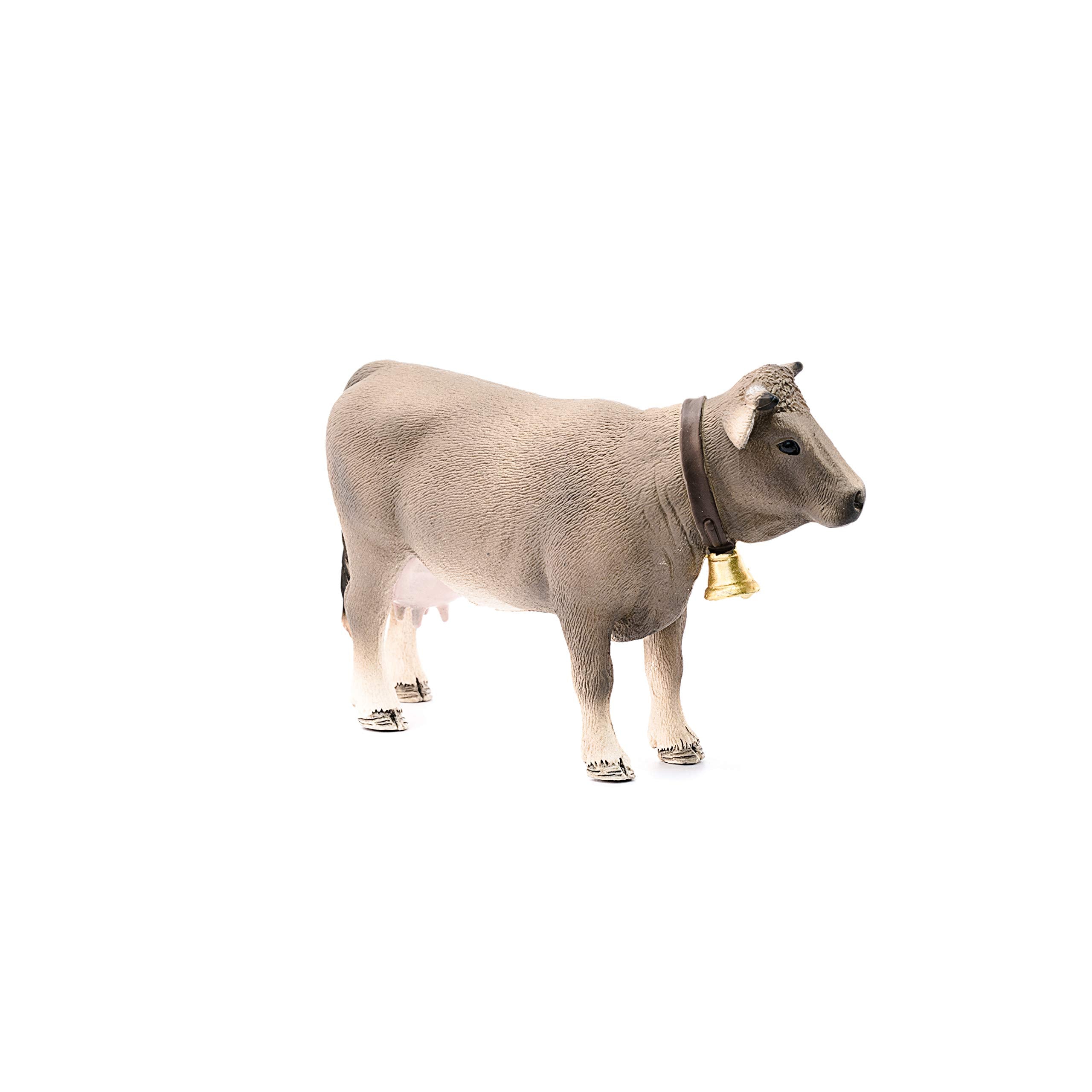 Schleich Braunvieh Cow Figurine - Hand Painted Farm Animal Toy for Kids Ages 3+