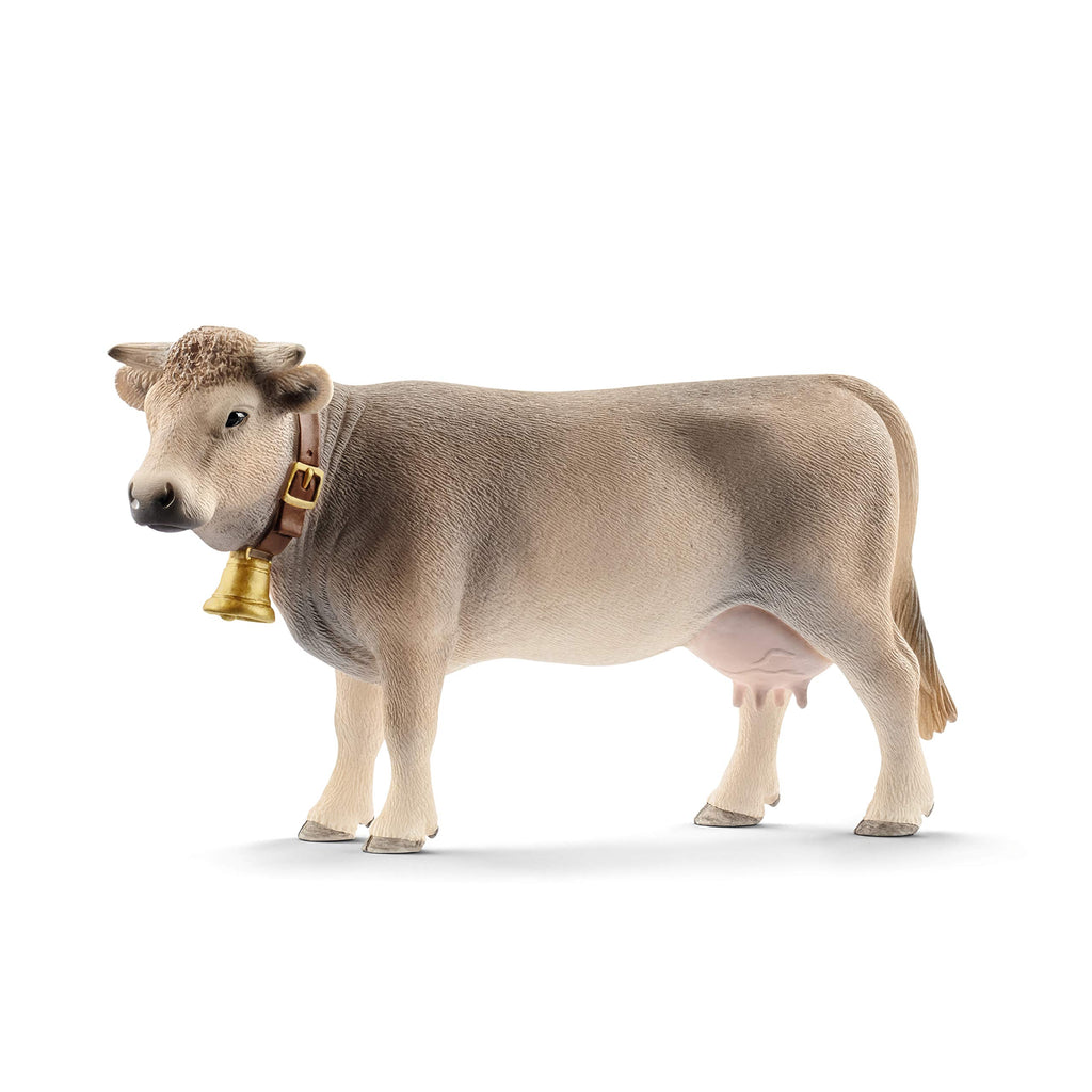 Schleich Braunvieh Cow Figurine – Realistic Farm Animal Toy for Kids Ages 3+