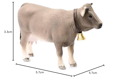 Schleich Braunvieh Cow Figurine – Realistic Farm Animal Toy for Kids Ages 3+