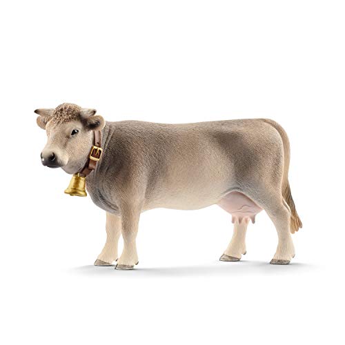 Schleich Braunvieh Cow Figurine – Realistic Farm Animal Toy for Kids Ages 3+