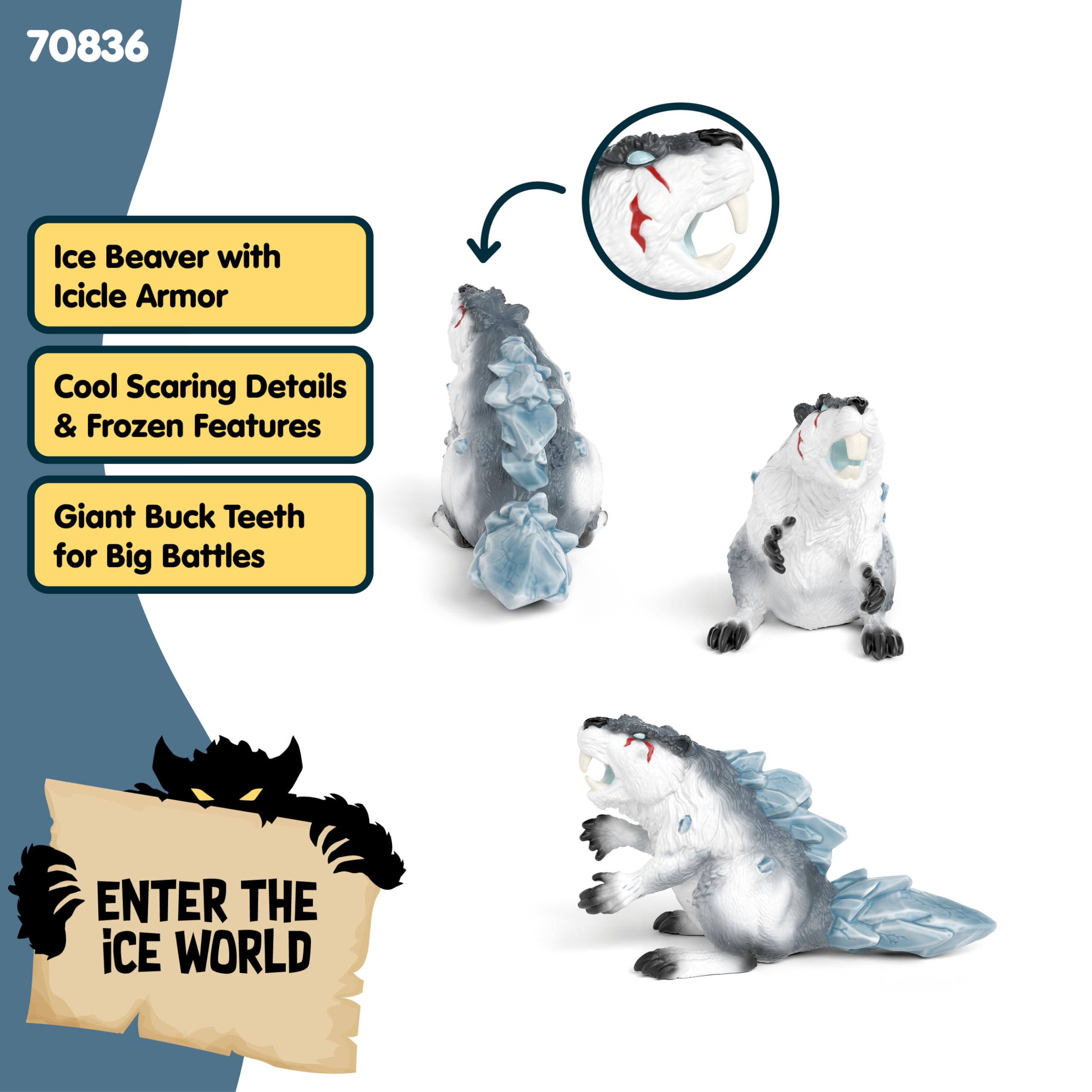 Schleich Eldrador Creatures Ice Beaver Toy – 6-Inch Frost Monster Figurine for Kids Ages 7+ (70836)
