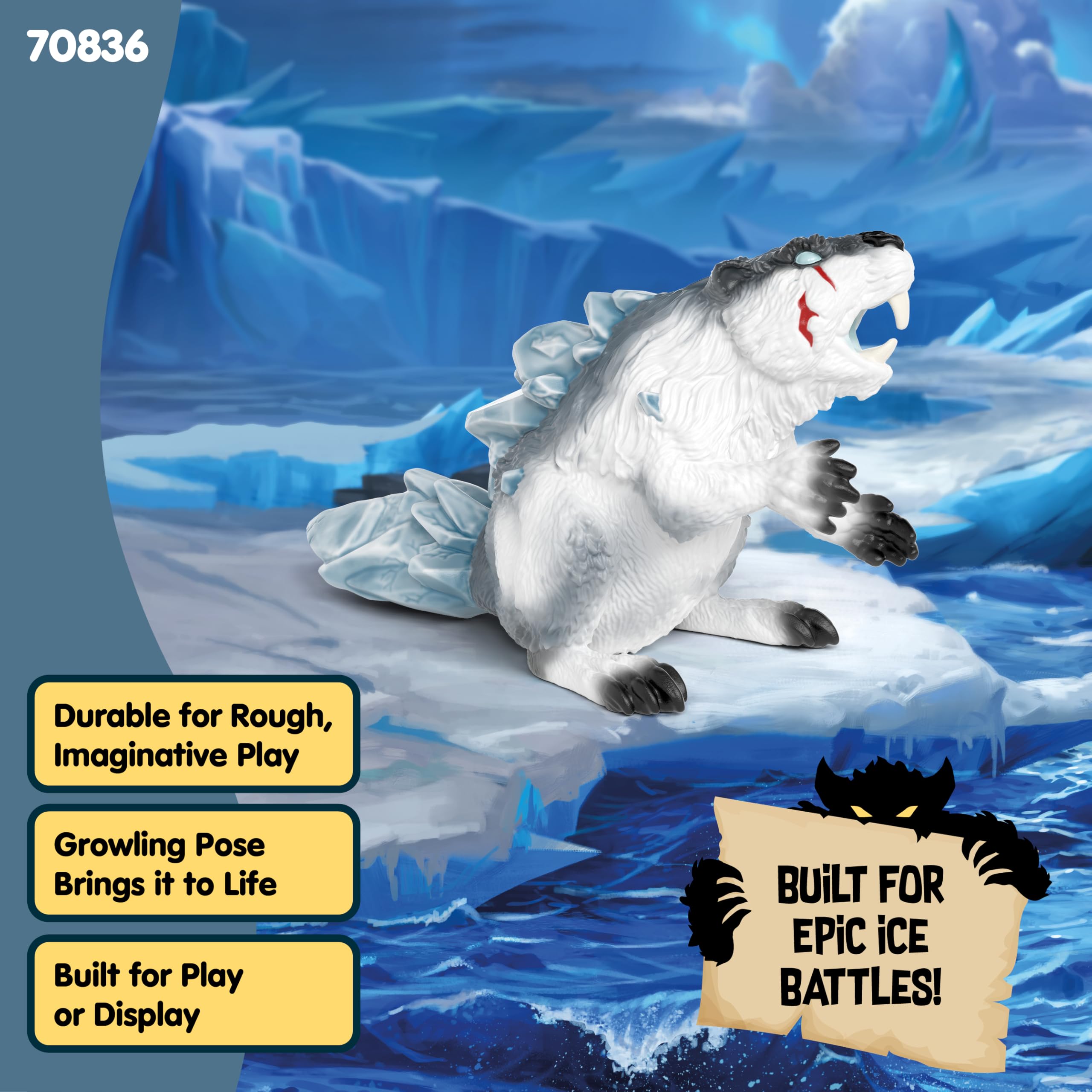 Schleich Eldrador Creatures Ice Beaver Toy – 6-Inch Frost Monster Figurine for Kids Ages 7+ (70836)