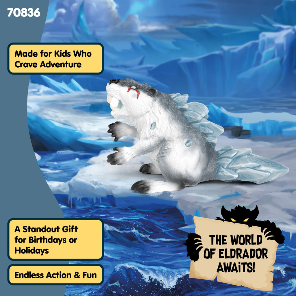 Schleich Eldrador Creatures Ice Beaver Toy – 6-Inch Frost Monster Figurine for Kids Ages 7+ (70836)