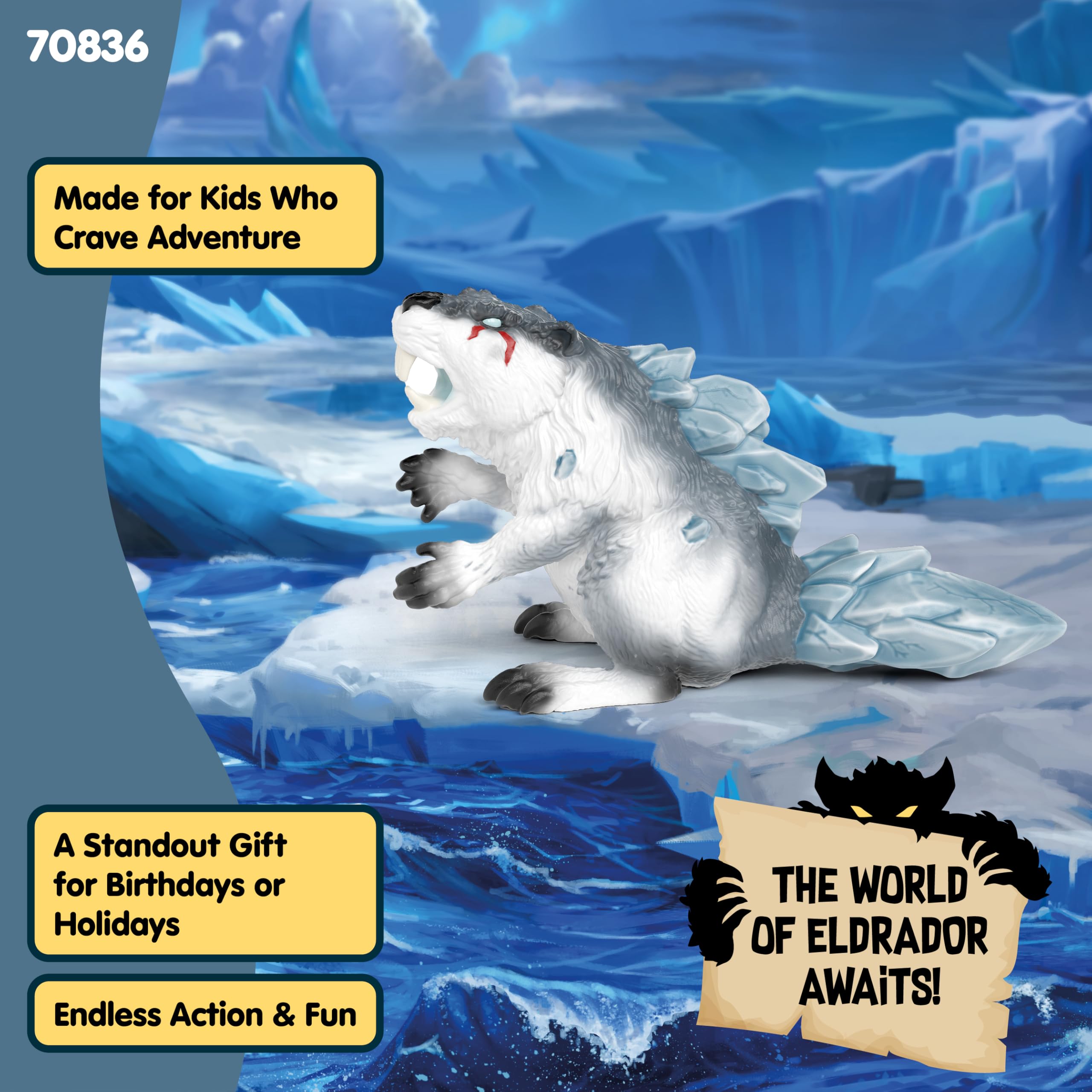 Schleich Eldrador Creatures Ice Beaver Toy – 6-Inch Frost Monster Figurine for Kids Ages 7+ (70836)