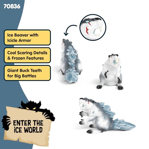 Schleich Eldrador Creatures Ice Beaver Toy – 6-Inch Frost Monster Figurine for Kids Ages 7+ (70836)