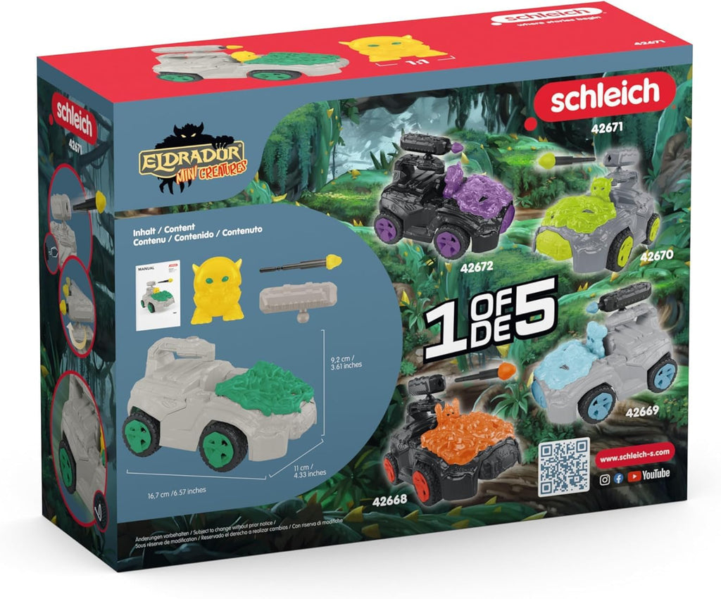 Schleich Eldrador Creatures Stone CrashMobile – Pull-Back Action Toy with Ejecting Mini Creature