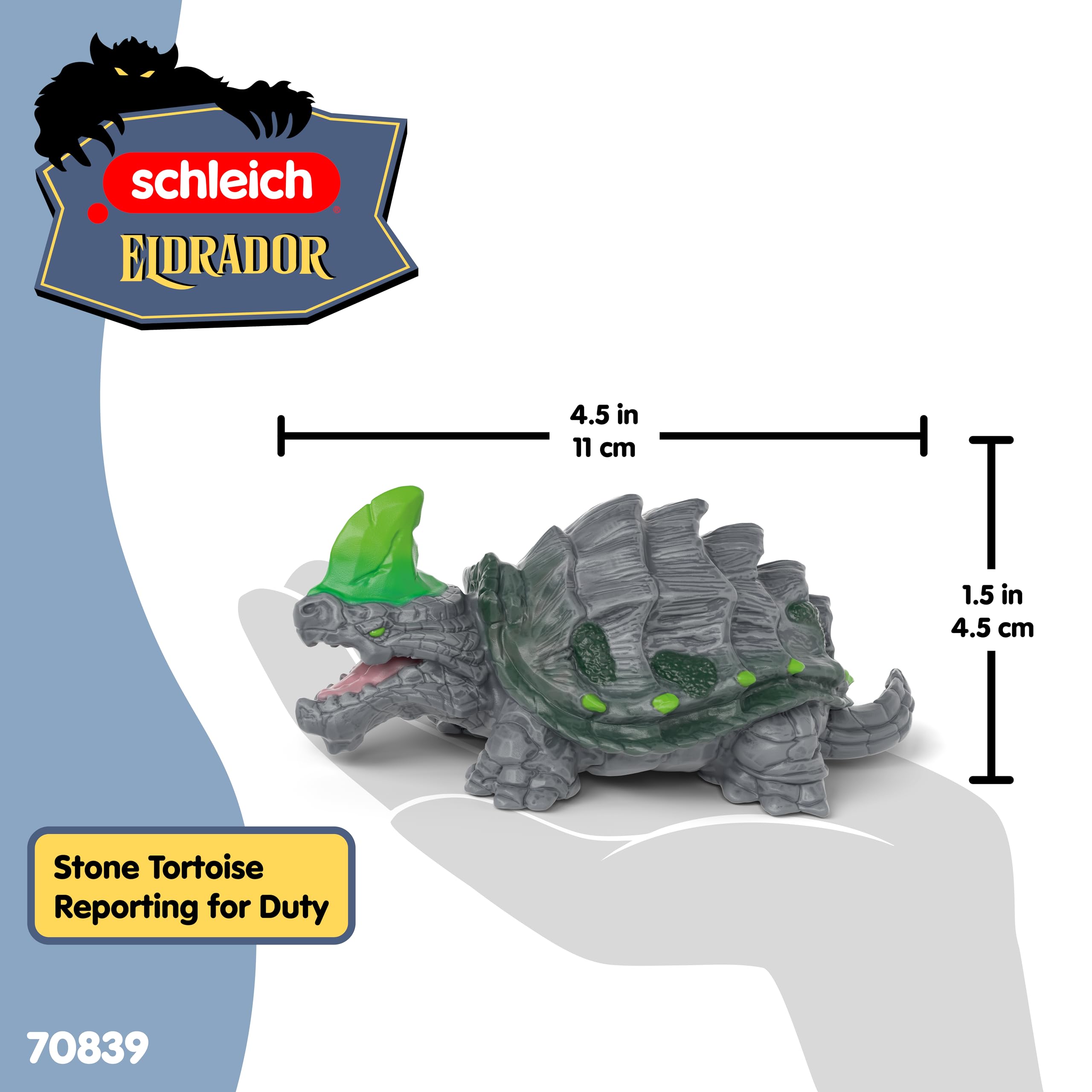Schleich Eldrador Creatures Stone Tortoise – 4-Inch Durable Fantasy Monster Toy for Imaginative Play (Ages 6+)