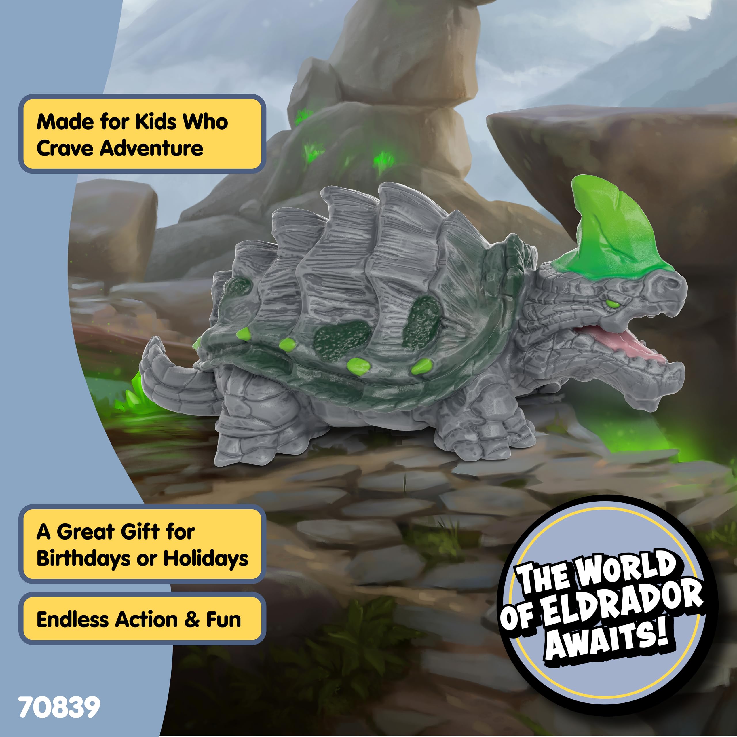 Schleich Eldrador Creatures Stone Tortoise – 4-Inch Durable Fantasy Monster Toy for Imaginative Play (Ages 6+)
