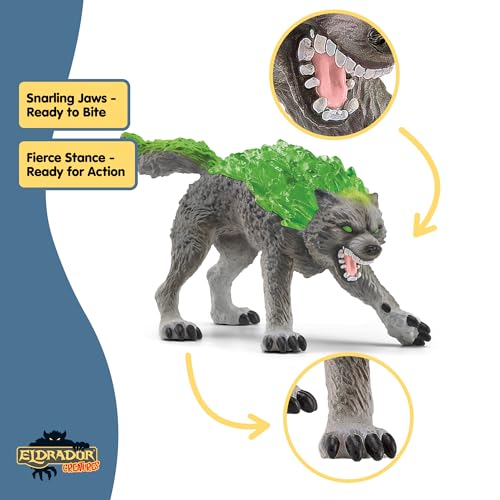 Schleich Eldrador Stone Wolf Figurine - 6" Rock Beast Toy for Kids Ages 7+
