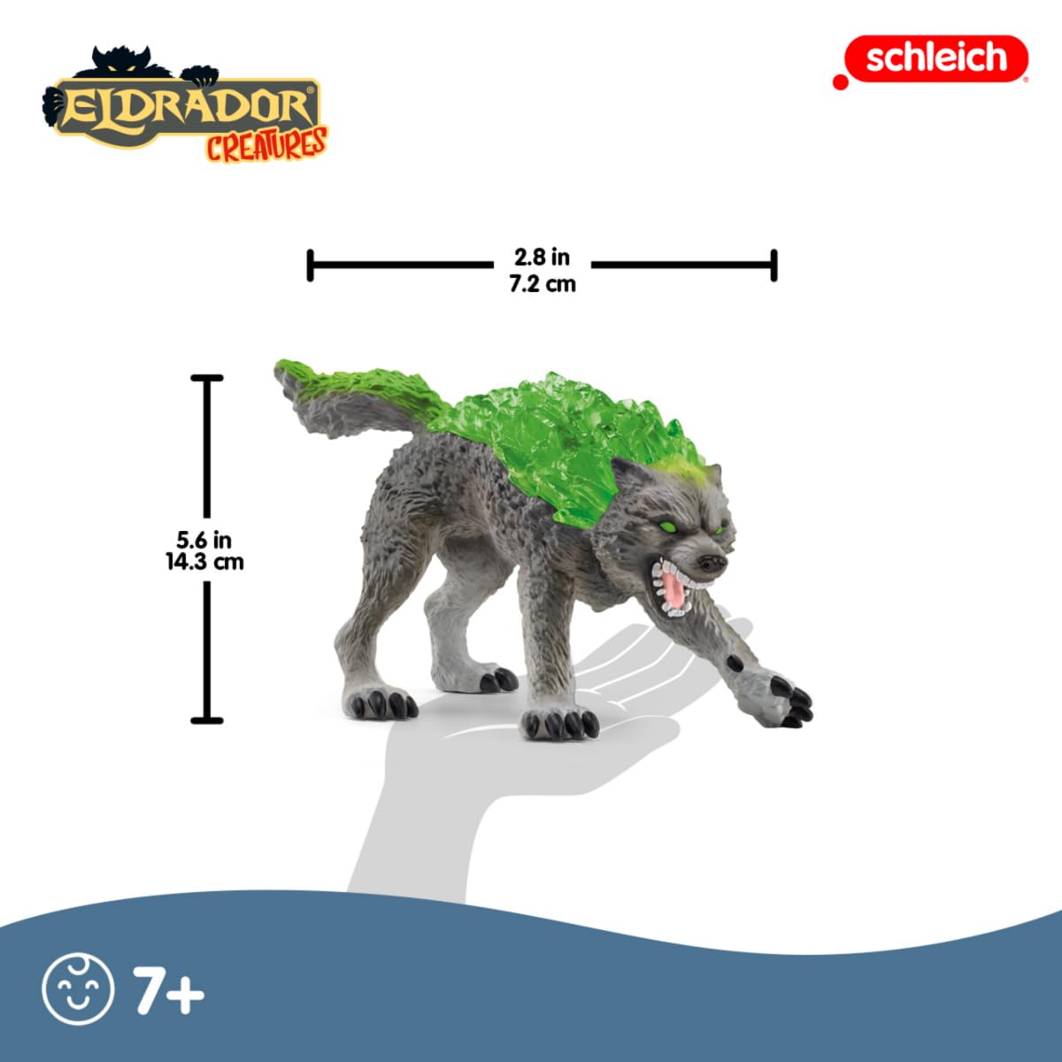 Schleich Eldrador Stone Wolf Figurine - 6" Rock Beast Toy for Kids Ages 7+