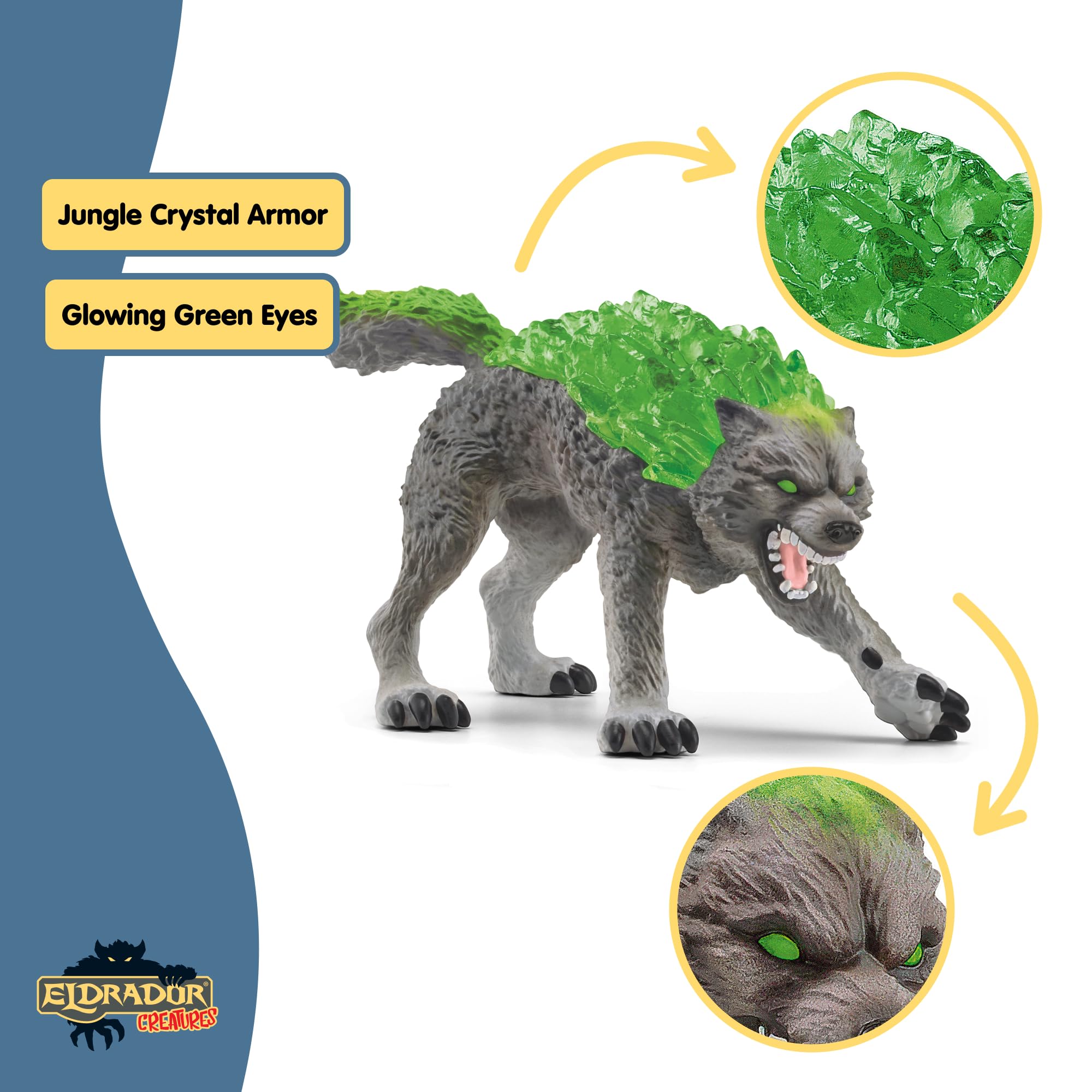 Schleich Eldrador Stone Wolf Figurine - 6" Rock Beast Toy for Kids Ages 7+