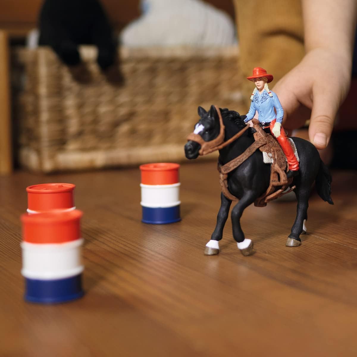 Schleich Farm World Barrel Racing Set - 7-Piece Cowgirl & Horse Rodeo Playset for Ages 3+