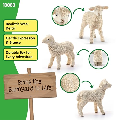Schleich Farm World Lamb Figurine – Realistic Toy Animal for Ages 3-8
