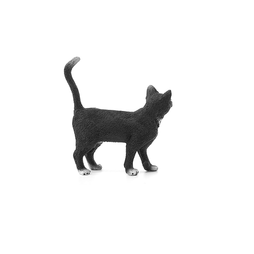 Schleich Farm World Standing Cat Figurine – Realistic Black and White Toy for Ages 3+
