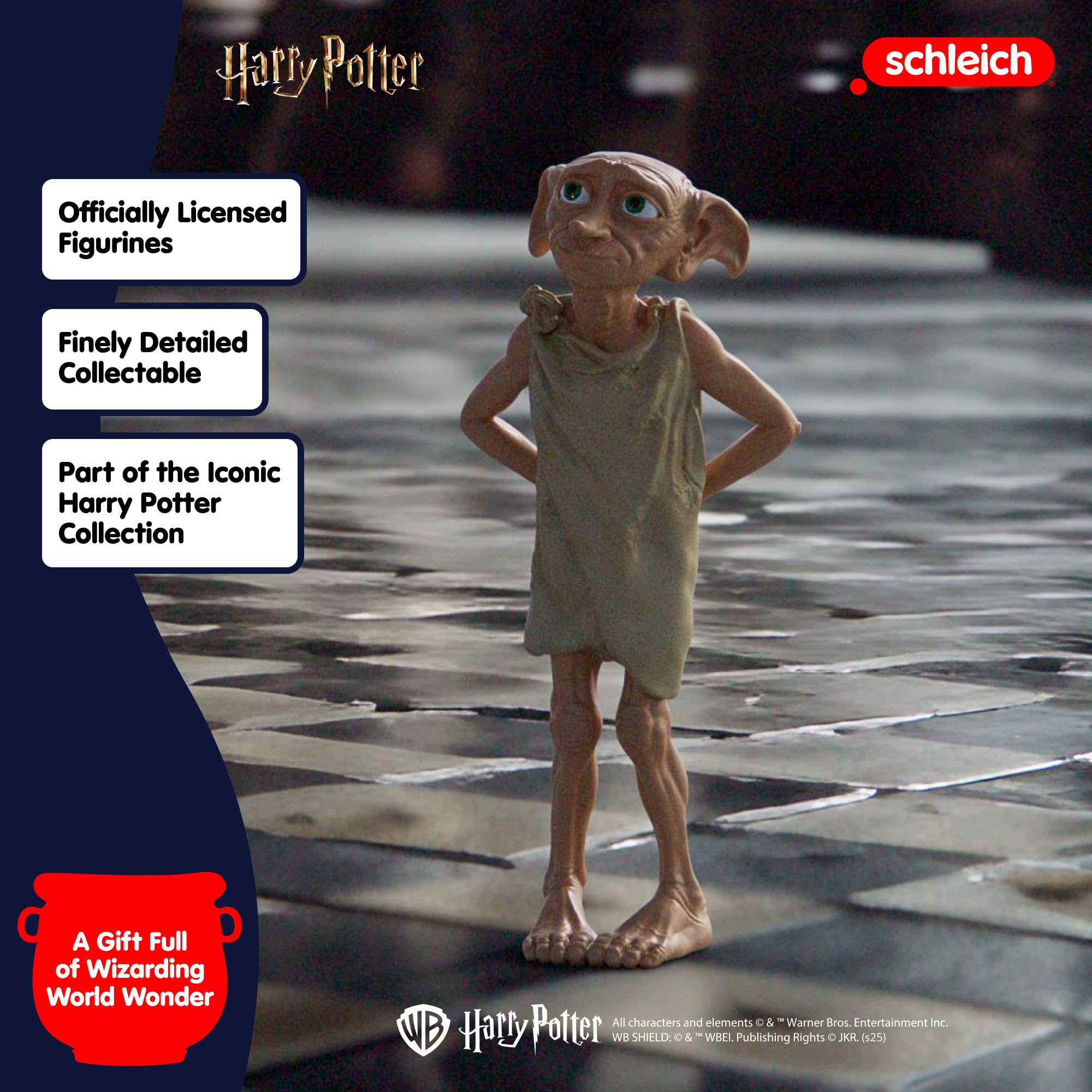 Schleich Harry Potter Dobby Figurine - 3-Inch Collectible House-Elf Toy for Ages 6+