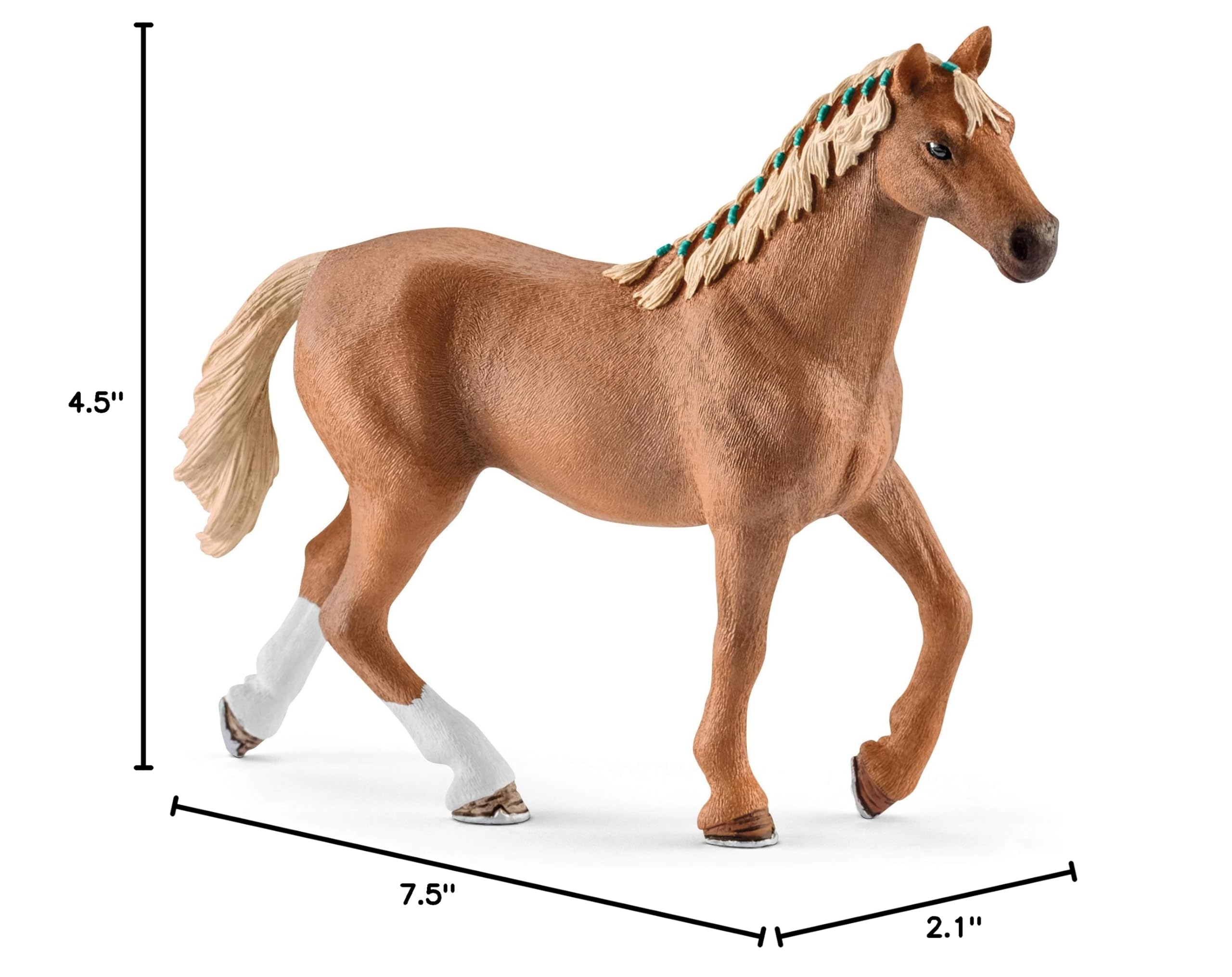 Schleich Horse Club English Thoroughbred 5-Piece Set – Realistic Horse Figurine with Blanket, Apples, Bucket & Halter Lead for Ages 5+