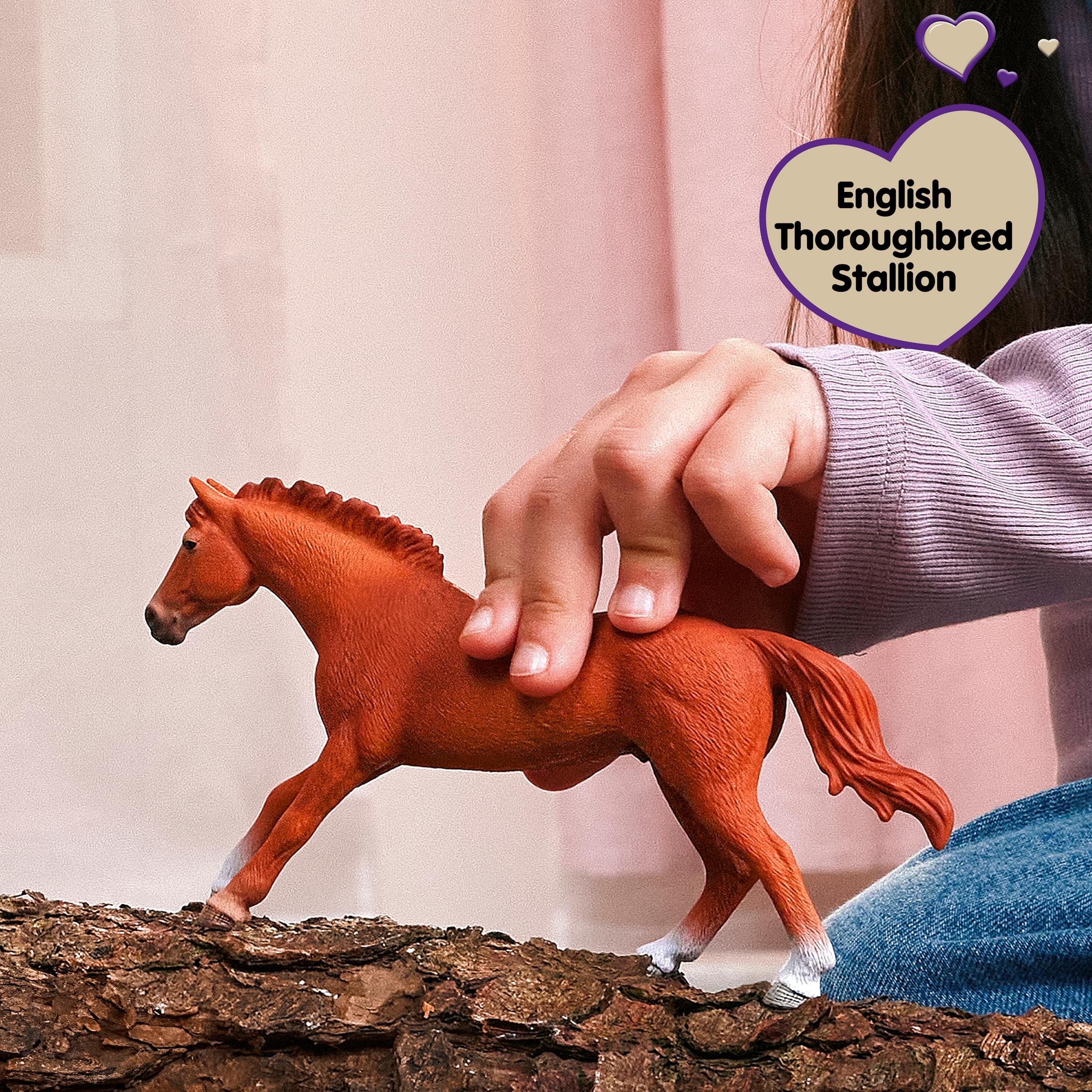 Schleich Horse Club English Thoroughbred Stallion Figurine 14915 – Realistic Horse Toy for Kids Ages 5+