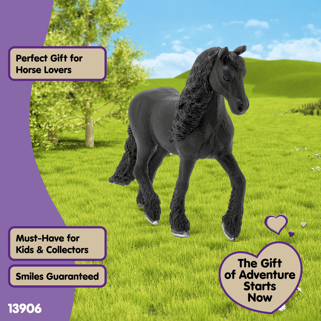 Schleich Horse Club Frisian Mare Toy Figurine – Detailed Braided Mane & Realistic Design, Imaginative Play for Kids Ages 5+