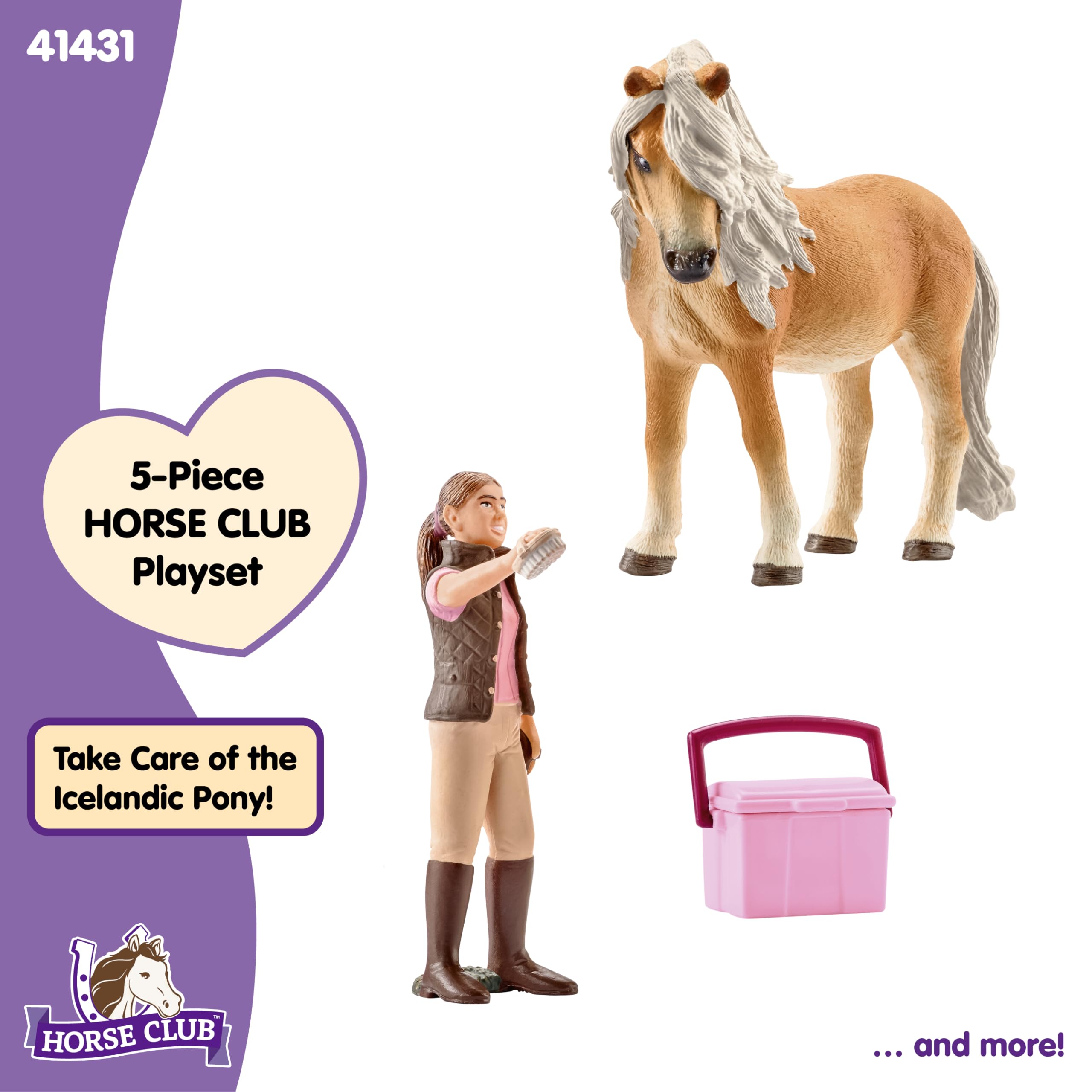 Schleich Horse Club Groom with Icelandic Pony Figurine Set for Kids Ages 5+
