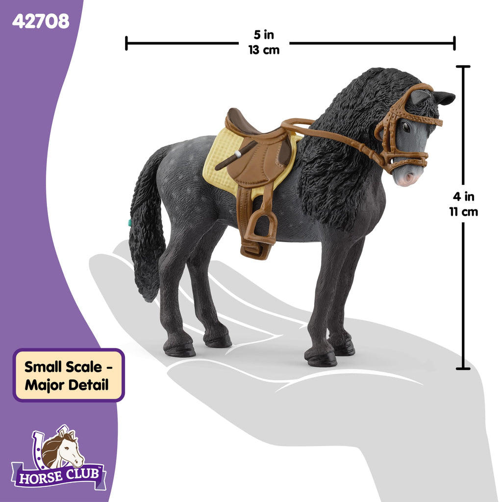 Schleich Horse Club Pura Raza Espanola Mare with Accessories | Black Spanish Andalusian Toy Figurine for Ages 5+ | 42708