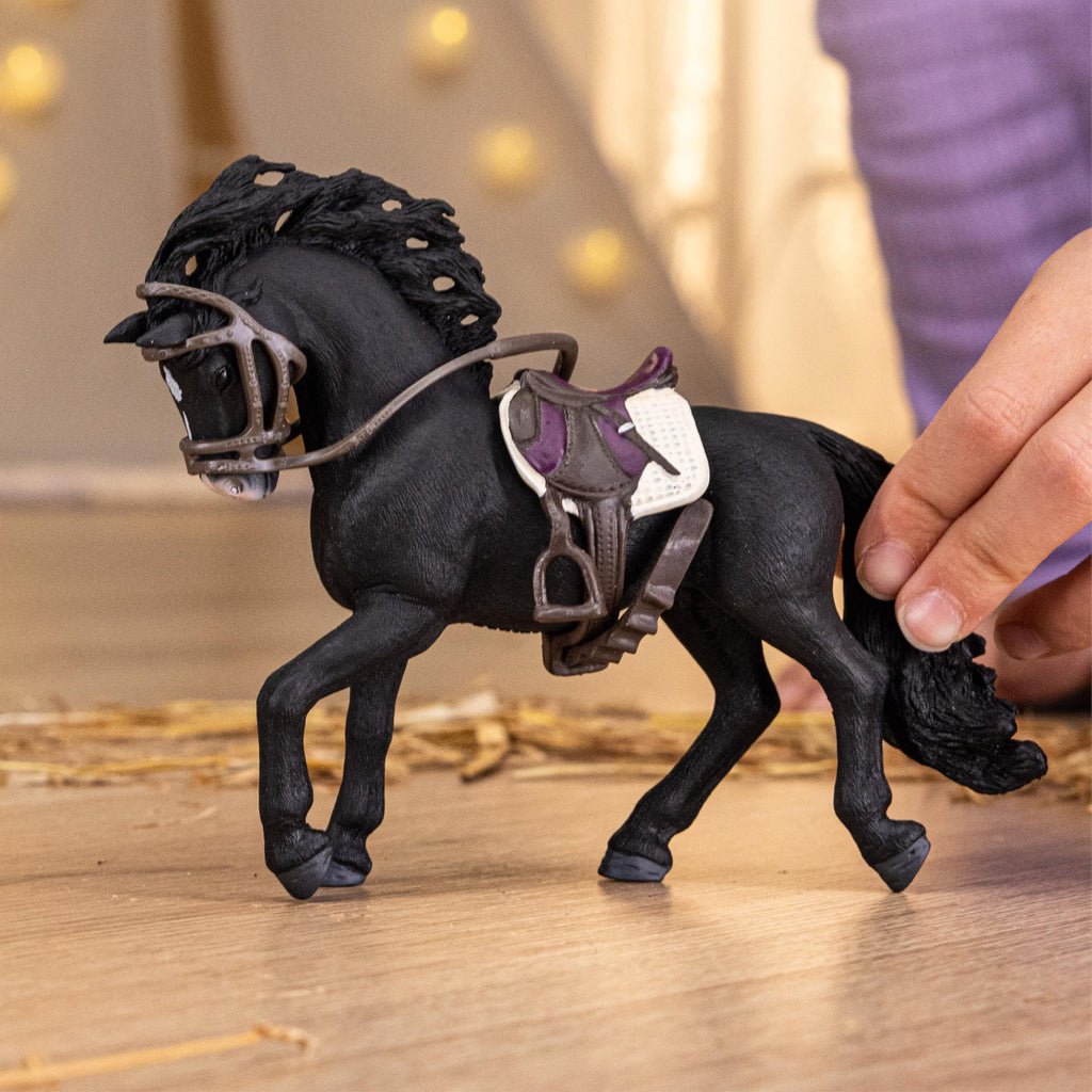 Schleich Horse Club Pura Raza Espanola Stallion Figurine & Accessories – 6" Hand-Painted Toy for Kids Ages 5+