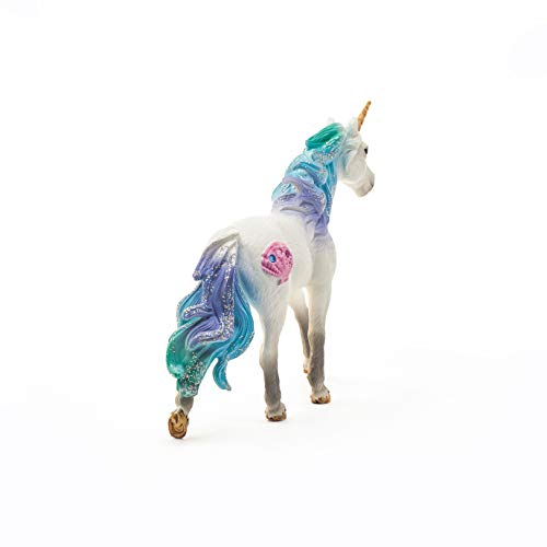 Schleich Sea Unicorn Stallion – Blue and Purple Unicorn Figurine with Gems for Ages 5+