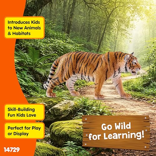 Schleich Siberian Tiger Figurine – Realistic Hand-Painted Wild Animal Toy for Ages 3+