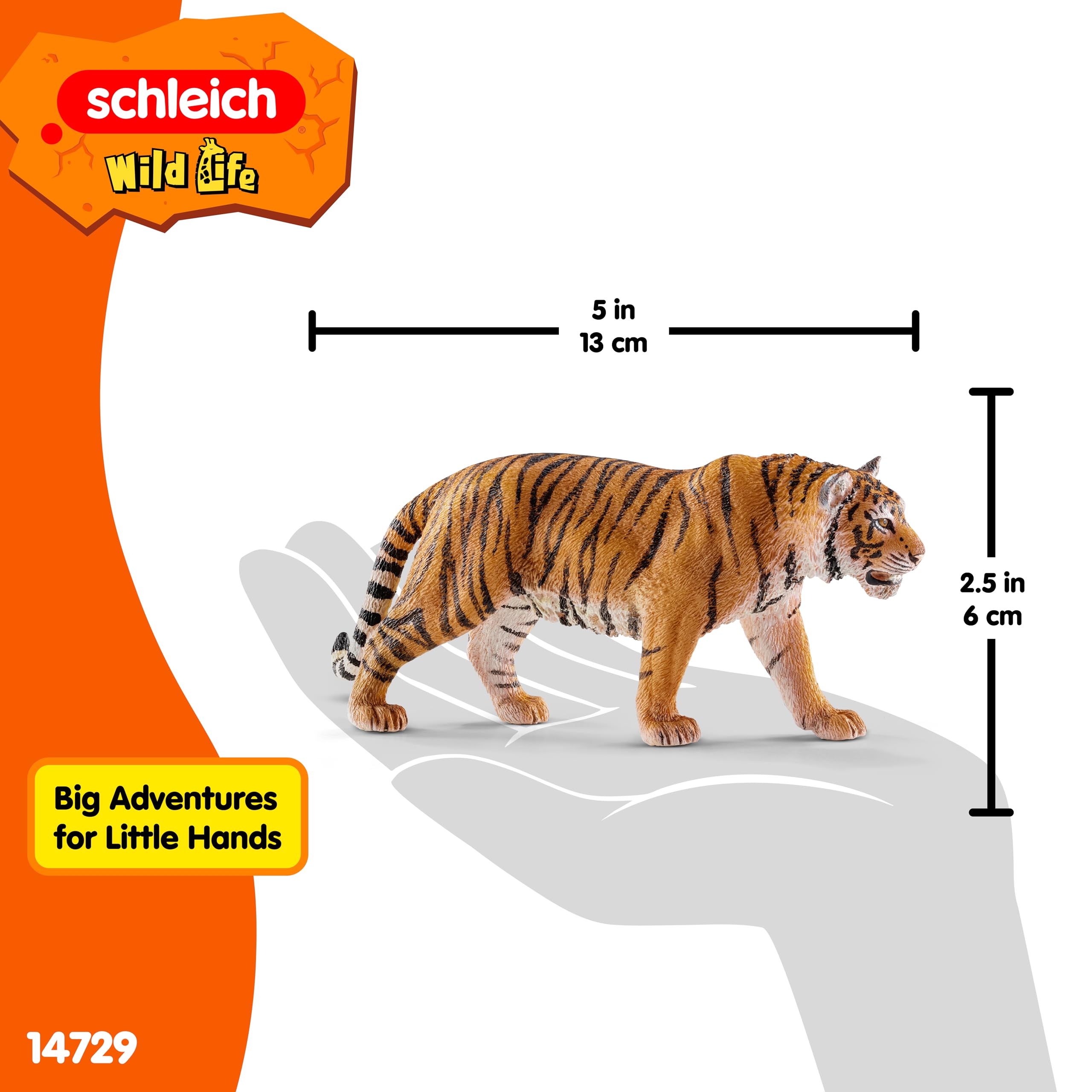 Schleich Siberian Tiger Figurine – Realistic Hand-Painted Wild Animal Toy for Ages 3+