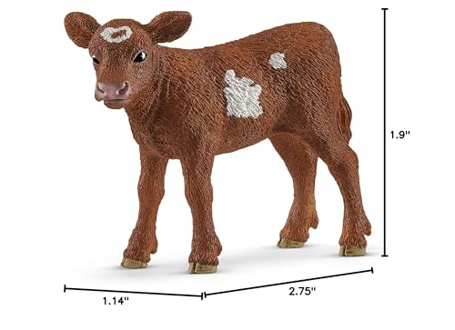Schleich Texas Longhorn Calf – Realistic Farm Animal Toy Figurine for Kids Ages 3+