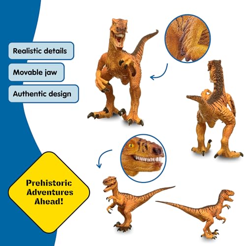 Schleich Velociraptor Dinosaur Toy - 7" Realistic Figurine with Movable Jaw, Ages 5+