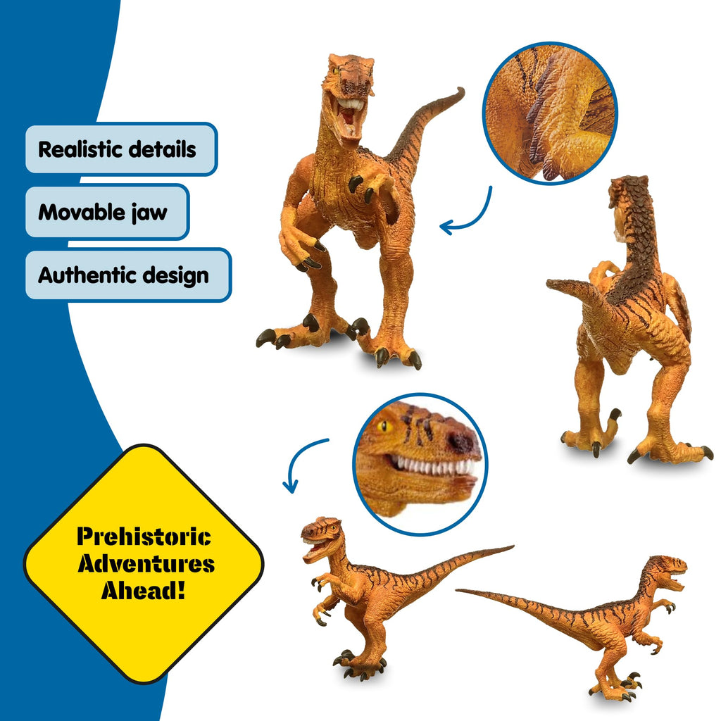 Schleich Velociraptor Dinosaur Toy - 7" Realistic Figurine with Movable Jaw, Ages 5+
