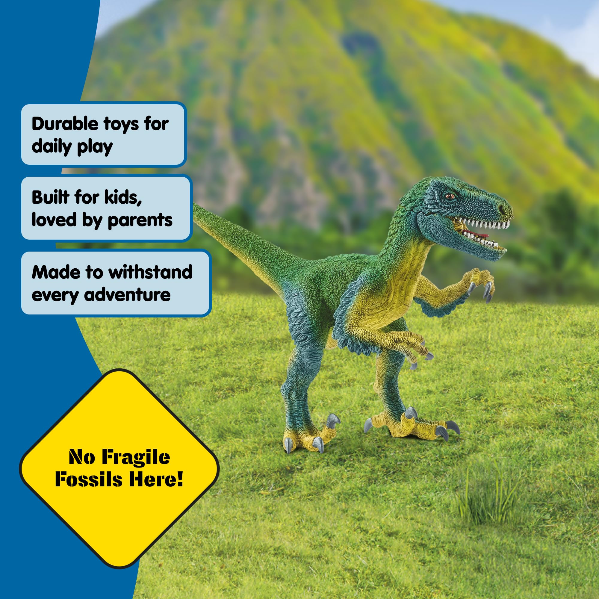 Schleich Velociraptor Figurine with Movable Jaw and Feathered Body – Realistic Dinosaur Toy for Imaginative Play, Ages 4+ (14585)
