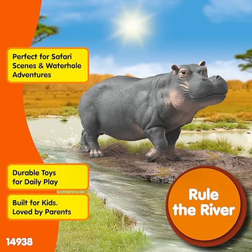 Schleich Wild Life Hippopotamus 14938 – Realistic African River Animal Figurine for Imaginative Play