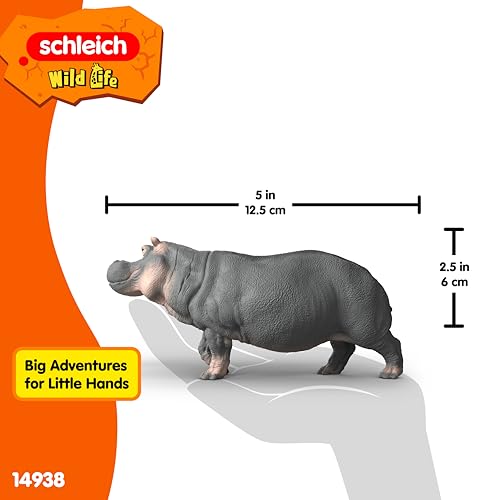 Schleich Wild Life Hippopotamus 14938 – Realistic African River Animal Figurine for Imaginative Play