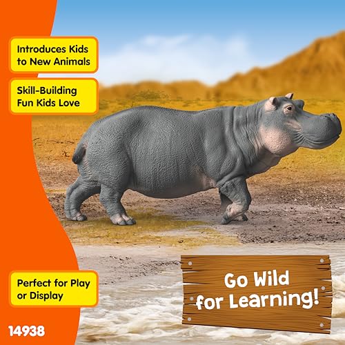 Schleich Wild Life Hippopotamus 14938 – Realistic African River Animal Figurine for Imaginative Play