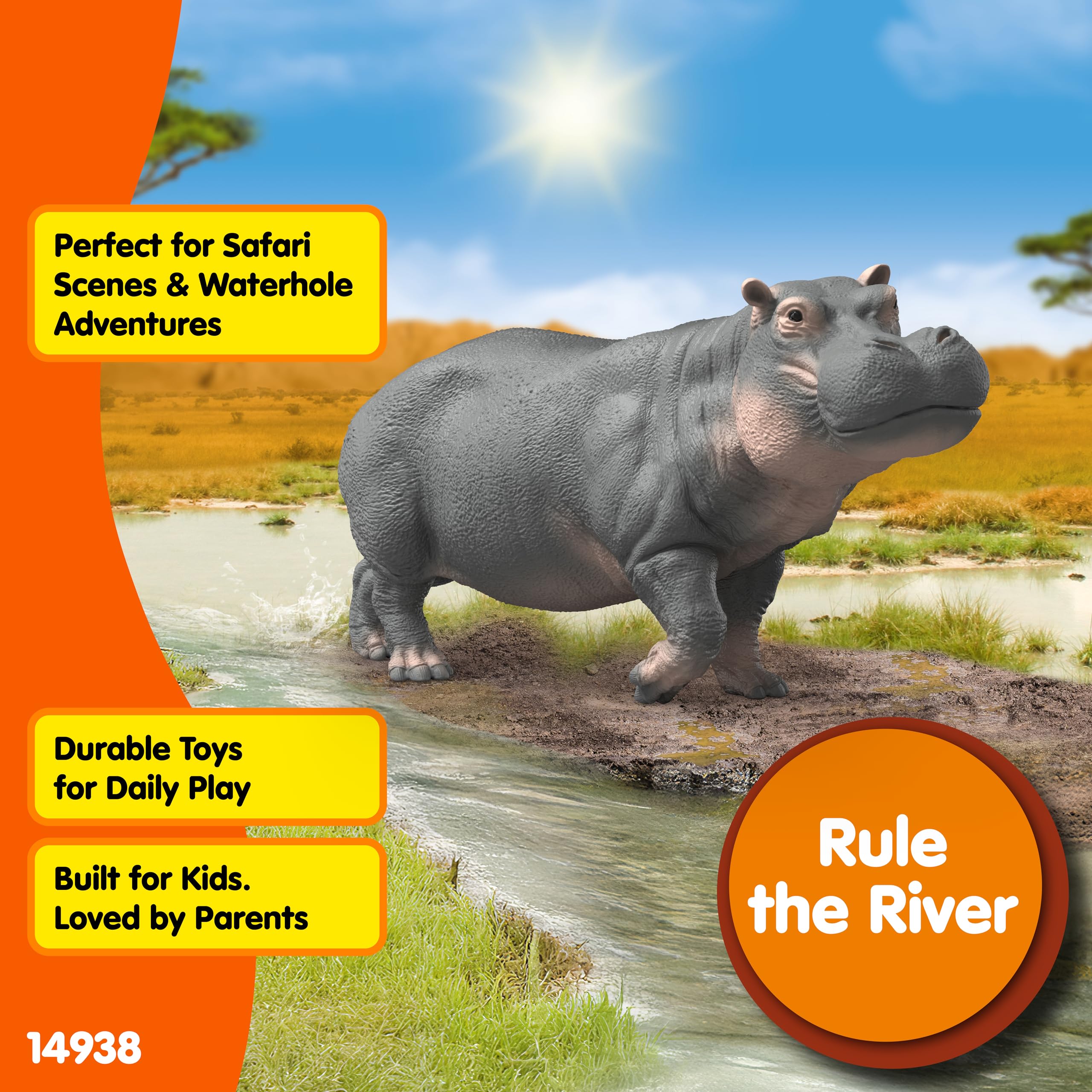Schleich Wild Life Hippopotamus 14938 – Realistic African River Animal Figurine for Imaginative Play