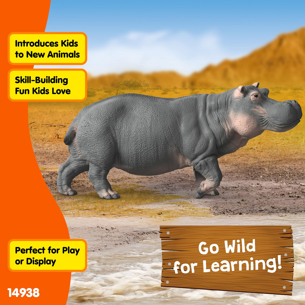 Schleich Wild Life Hippopotamus 14938 – Realistic African River Animal Figurine for Imaginative Play