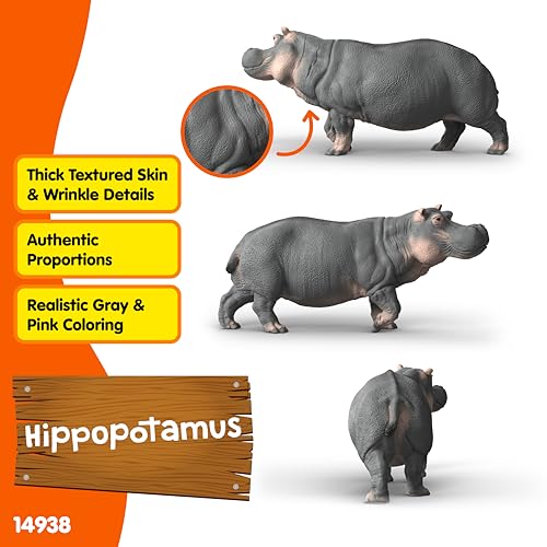 Schleich Wild Life Hippopotamus 14938 – Realistic African River Animal Figurine for Imaginative Play