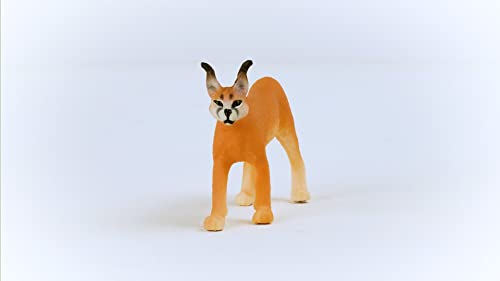 Schleich Wild Life Realistic Female Caracal Toy Figurine - Detailed 3+ Animal Figure